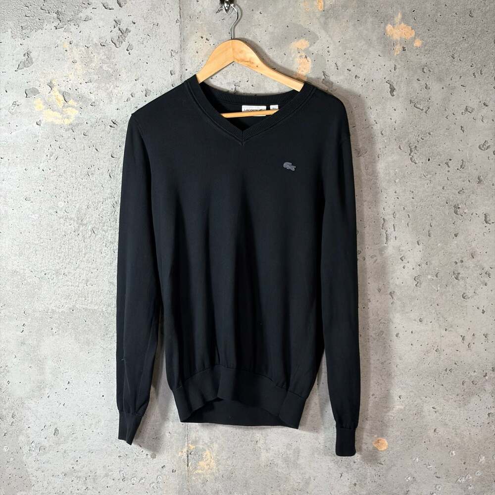 Lacoste Men's Cotton Jersey V-Neck Sweater with Pique Stitch (AH7894) Sz M